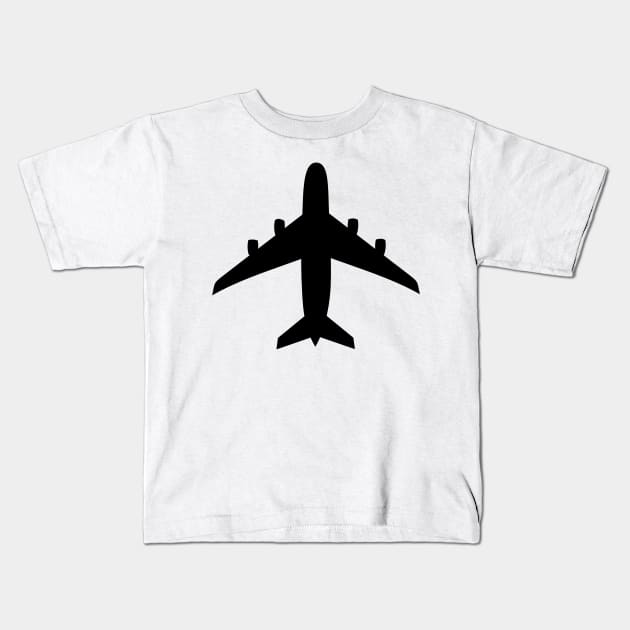 Airplane Outline Kids T-Shirt by ShirtyLife